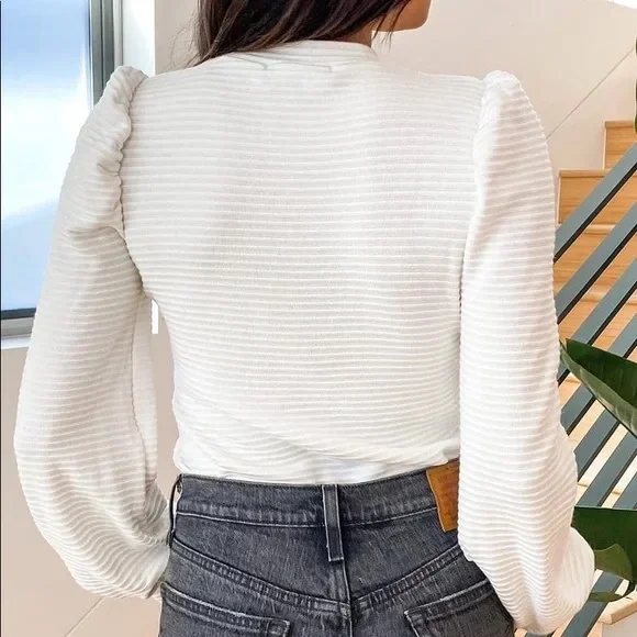 Cream Ribbed Sweater - Picture 4 of 4